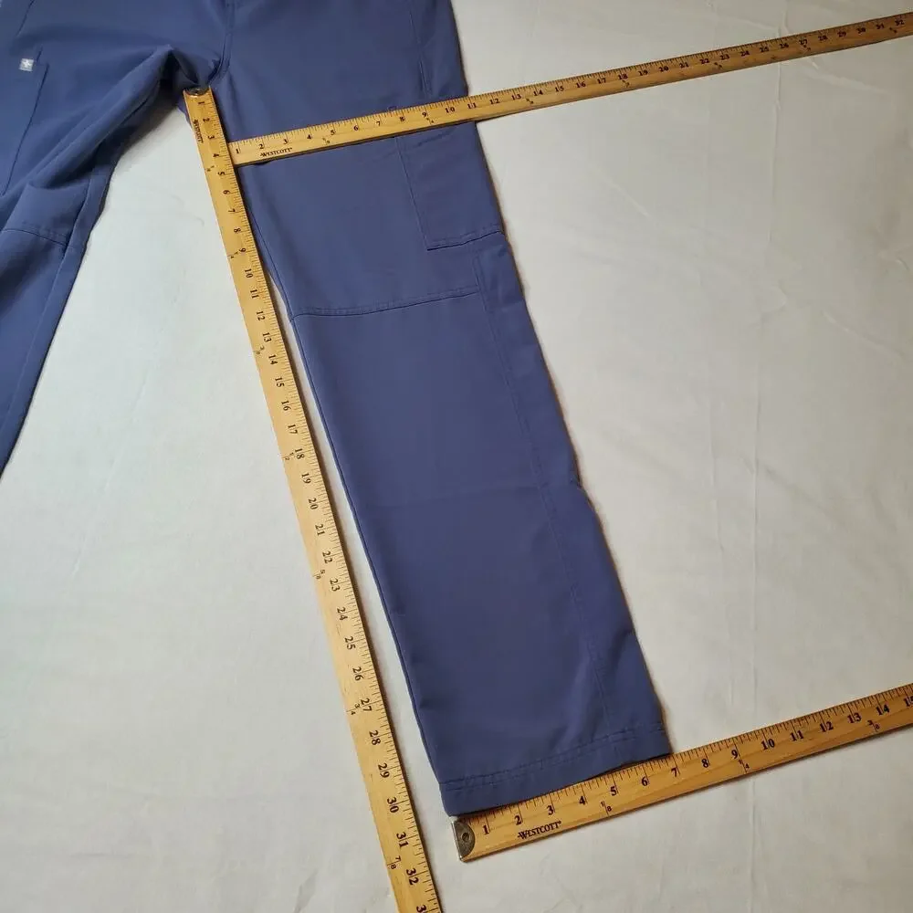 Figs Men's Size M Axim Cargo Scrub Straight Leg Pants Blue T2001